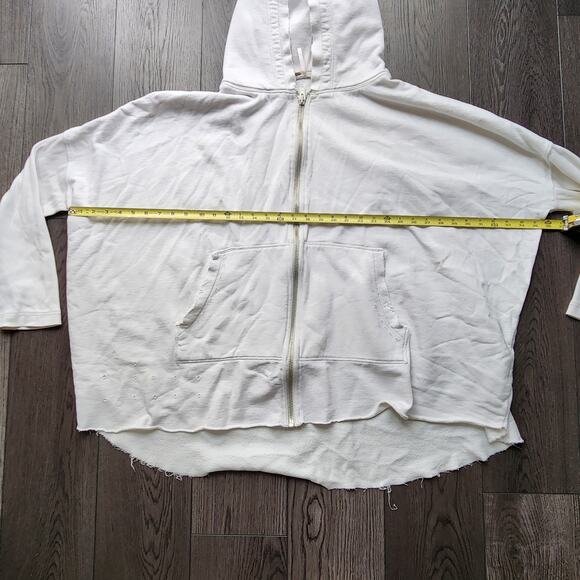 Free People White oversized Hoodie sz XL - Picture 4 of 7